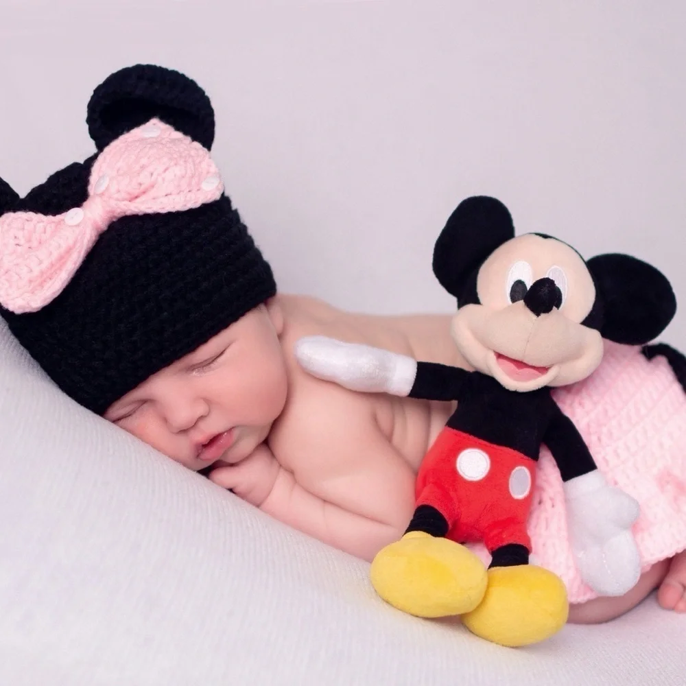 NWOT CUSTOM MADE Disney Minnie Mouse Crochet Baby Infant Newborn Photo Costume